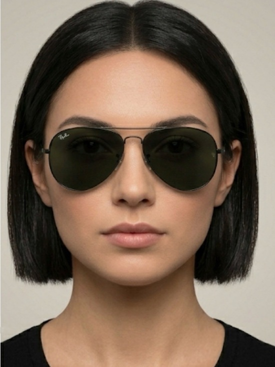 Ray-Ban Highstreet Aviator sunglasses w/ matte black frame & black lenses main image 7